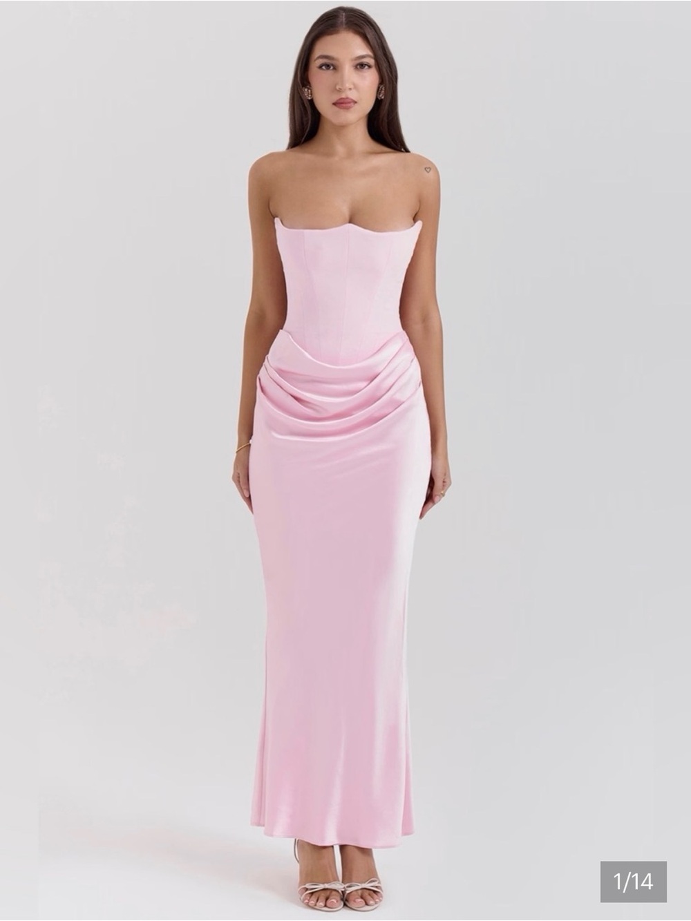 House of CB Persephone Rose Shadow Strapless Corset Dress